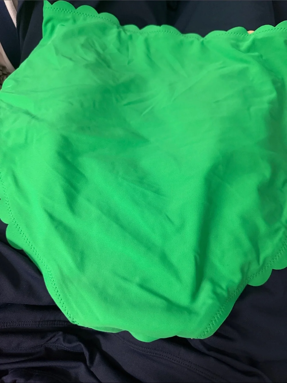 NWT J Crew Scalloped Edge Bikini Bottoms in Bright Green